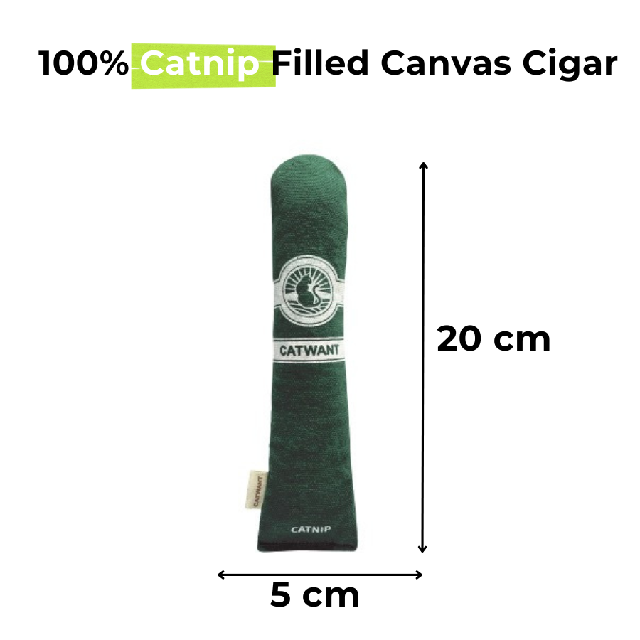 100% Catnip/Silvervine Filled Canvas Cigar