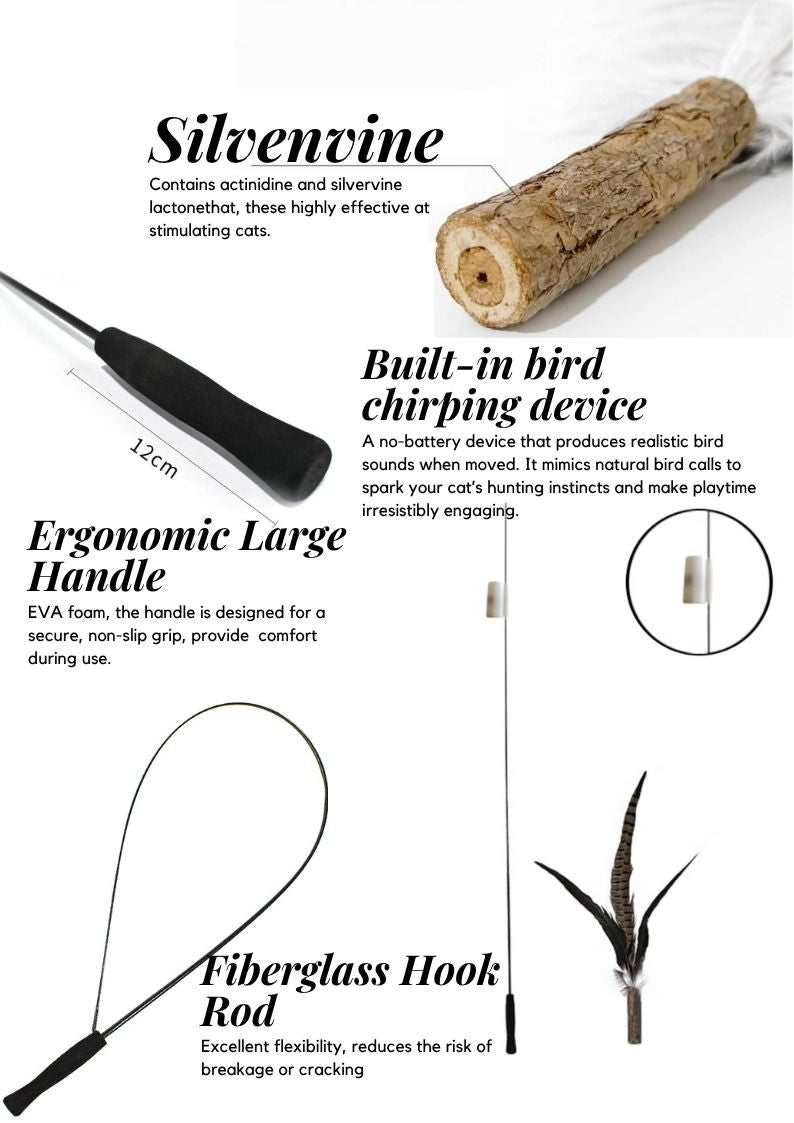 Extra Long Replaceable Teaser - New Version with Bird Chirping Device