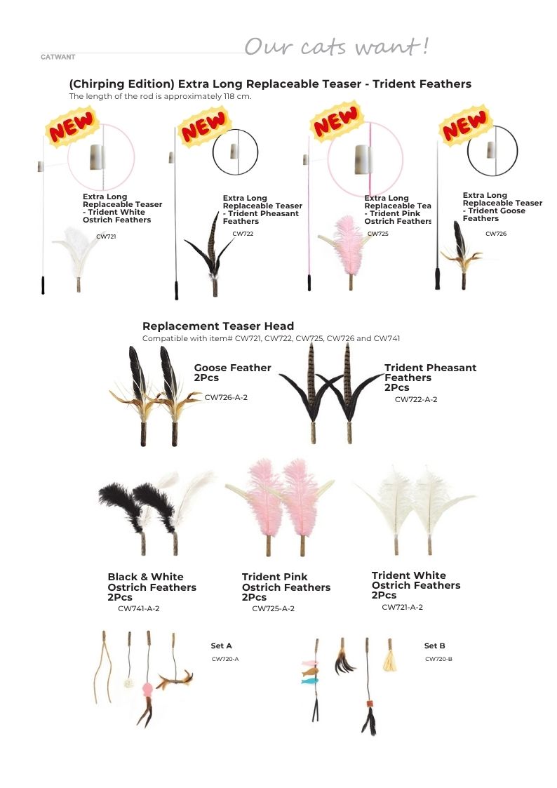 Extra Long Replaceable Teaser - New Version with Bird Chirping Device